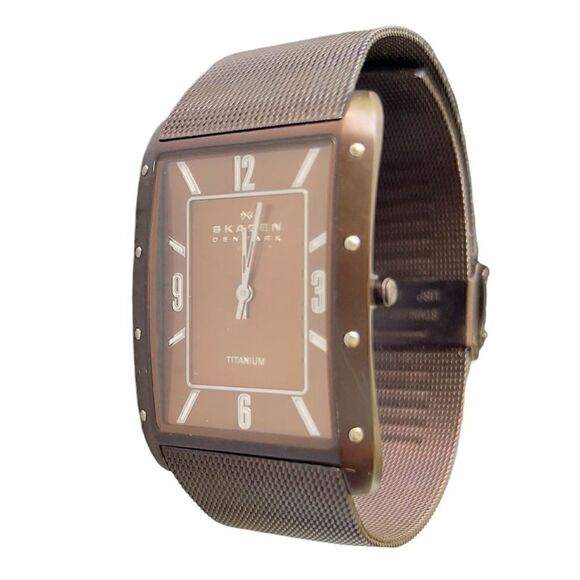 SKAGEN DENMARK Titanium 338LTMD Brown Metallic Mens Watch New Battery Installed main image 9